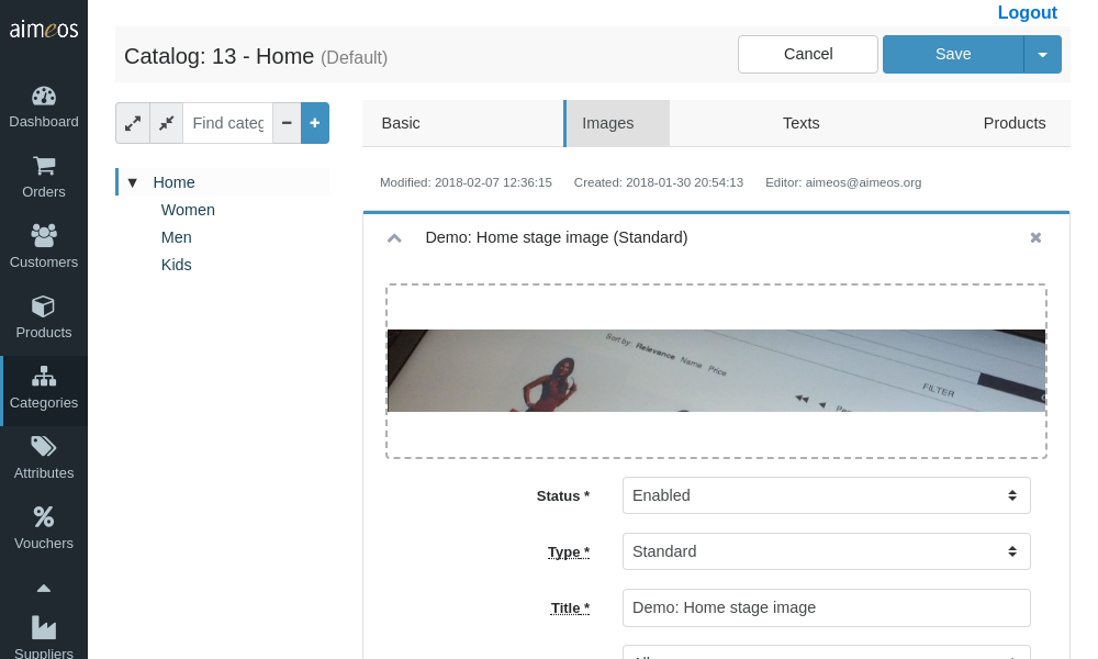 Associate images to a category