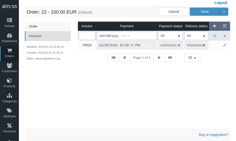 Invoice details
