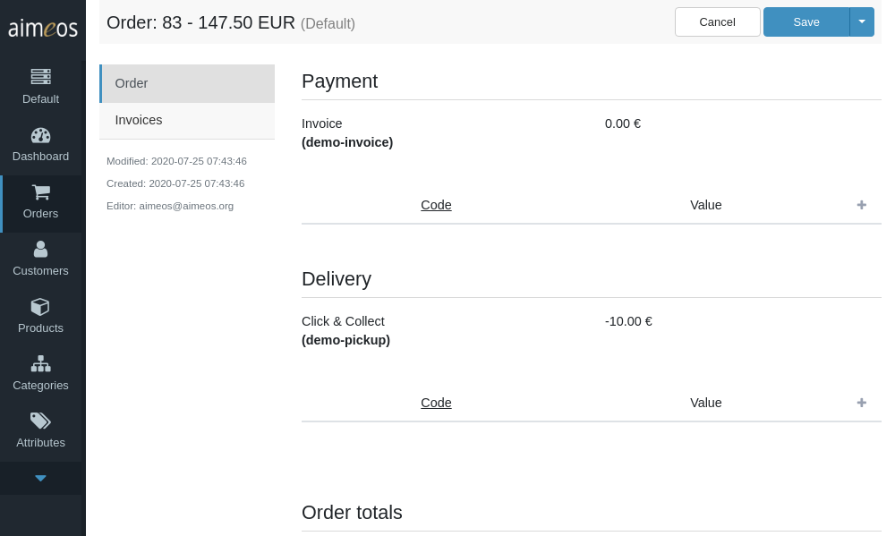 Order service details