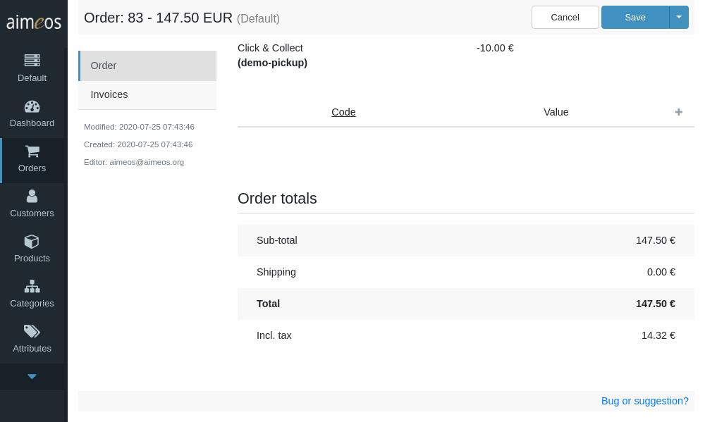 Order summary