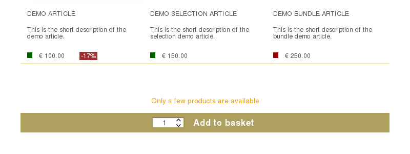 Aimeos catalog stock