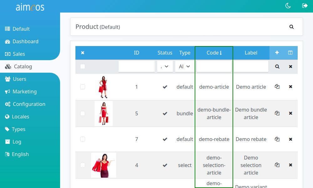 Sorting columns