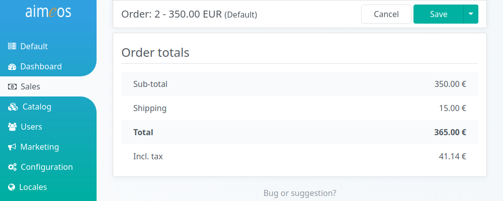 Order summary