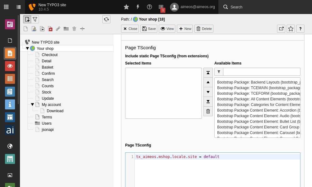 PageTS for multiple sites