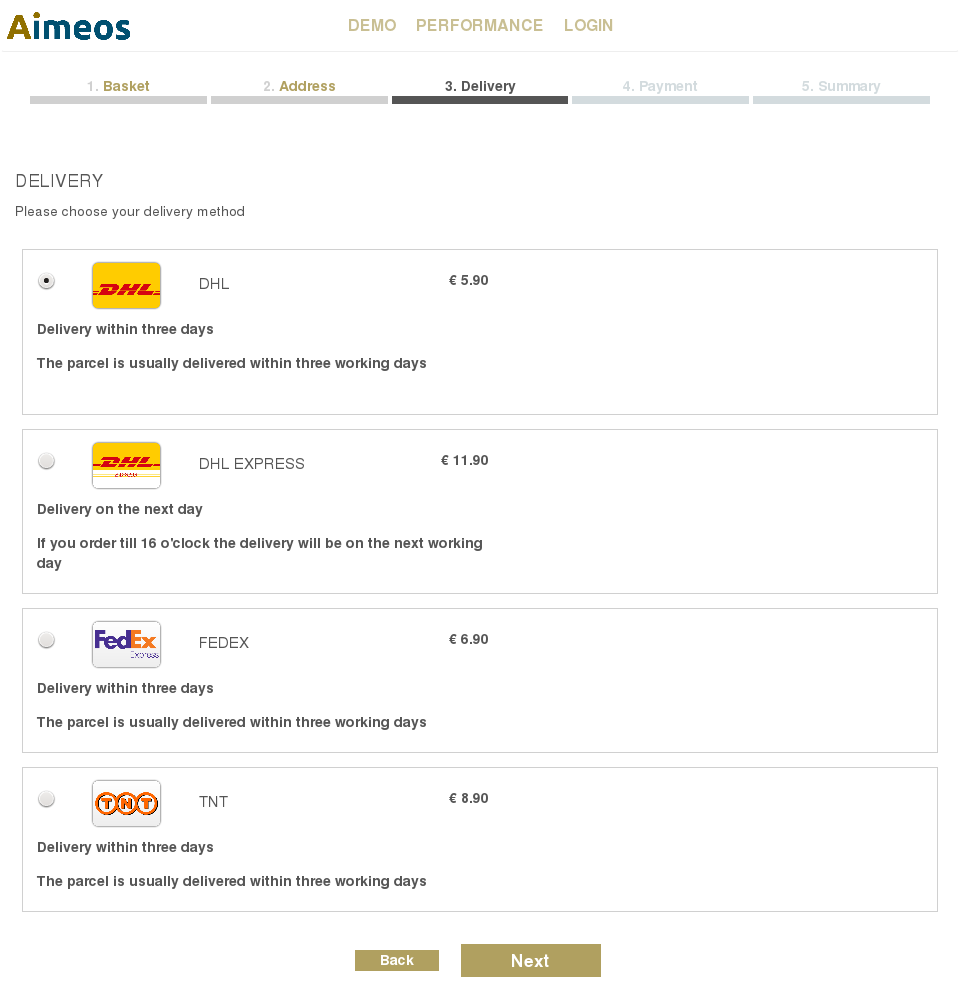 Aimeos-checkout-delivery