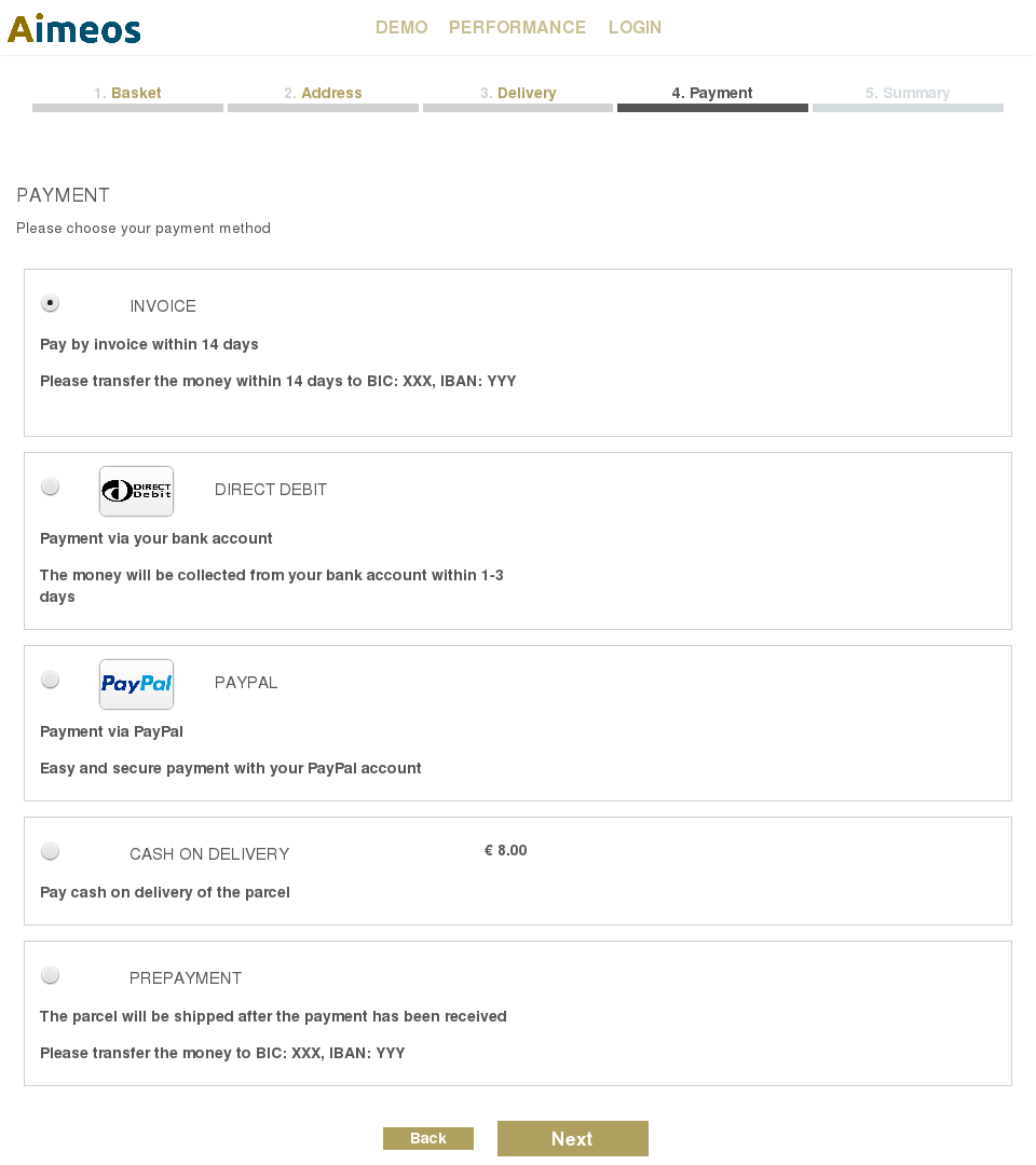Aimeos-checkout-payment