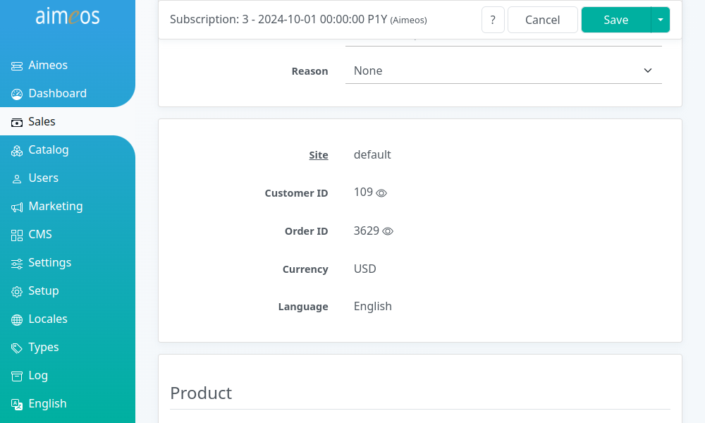 Subscription details