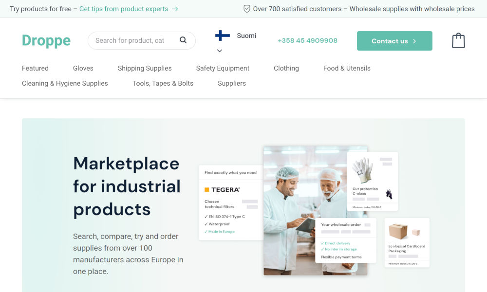 Aimeos Droppe showcase