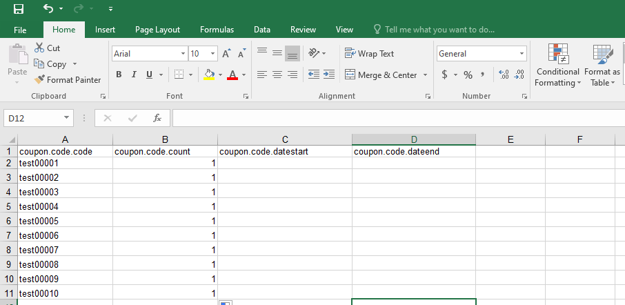 excel file