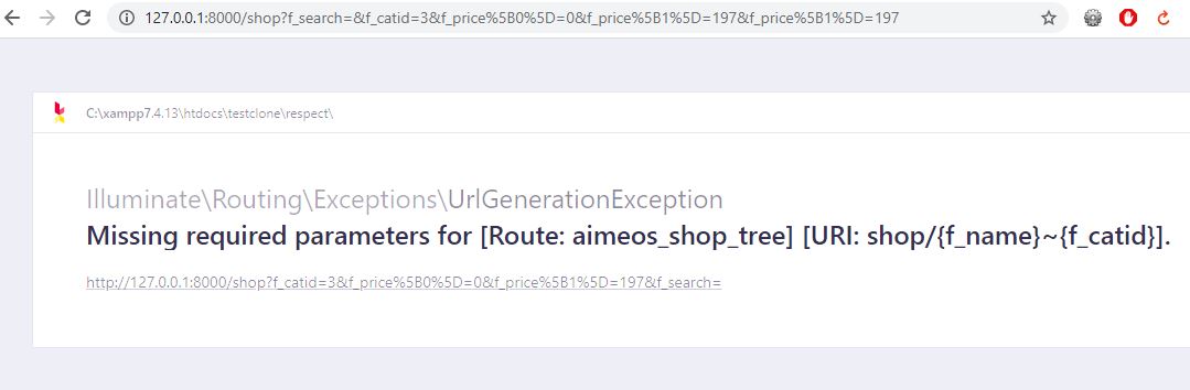 Missing required parameters for [Route: aimeos_shop_tree] [URI:  shop/{f_name}~{f_catid}]. - Help for Aimeos